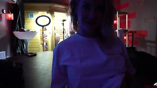 Behind the scene with Wet Kelly - Masturbating while watching actors playing, a passionate solo performance