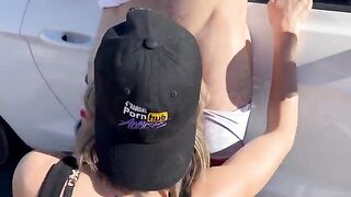 Two guys fucked and spit roasted wife on the Nevada desert road