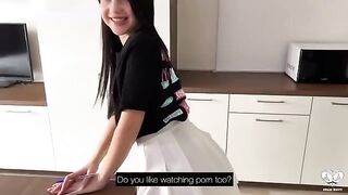 A MYDRIASIS T-shirt girl came to do her homework and got fucked