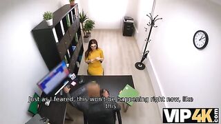 Girl needs quick cash, so she gets fucked in the office
