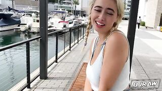 Cute blonde Chloe Surreal receives a load on her face
