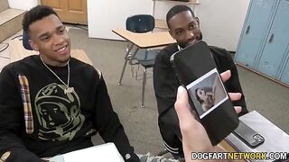 Kenzie Love gets her pussy stuffed with BBCs in a 2 on 1 action