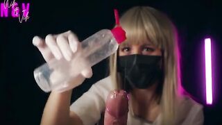A crazy nurse in latex brings intense pleasure and ruins orgasm