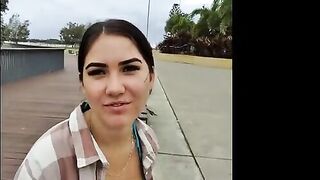 Girl picked up in the park and fucked with a creampie finish