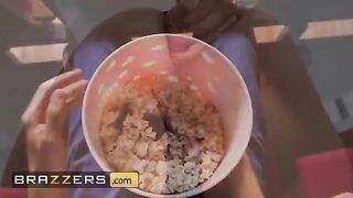 Naughty lady Tina Fire gets her pussy smashed by Jordi in a popcorn machine