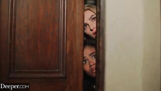 Scarlit Scandal and Kenzie are tied up and blindfolded for a kinky twist