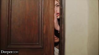 Scarlit Scandal and Kenzie are tied up and blindfolded for a kinky twist