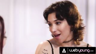 College girl Brooklyn Gray passionately makes love with her hot girlfriend in a steamy scene