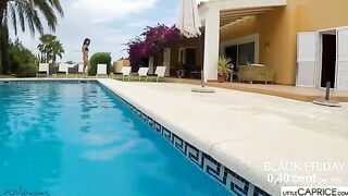 Underwater blowjob with sexy teen Little Caprice in the pool