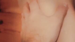 My chubby wife with big tits fucks me and comes on them