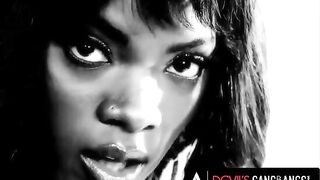 Black beauty Ana Foxxx gets her pussy railed by four cocks in intense scene