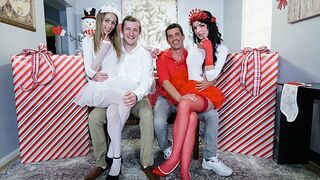 Two cute stepdaughters Kyler Quinn and Alice Pink get fucked