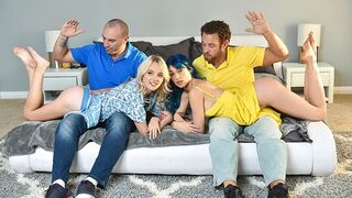 Cute girls get punished and fucked by their step dads in a taboo scenario