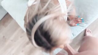 Best blue-eyed blowjob and creamy pussy action ever!