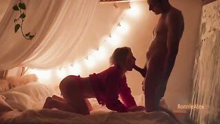A girl was passionately fucked by her boyfriend at home