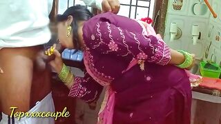 Hot Indian maid gets fucked in the kitchen