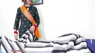 An Indian maid got a huge dick after removing a blanket