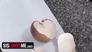 Dana Wolf prepares cock magnet in the kitchen for her stepbrother