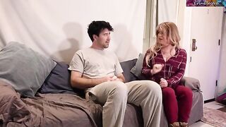 The stepmom helped her stepson when he could not stop masturbating