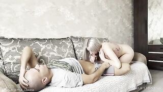 The guy woke up late, so the stepsister did everything for him