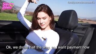 Public car sex with a young and tight babe is too risky!