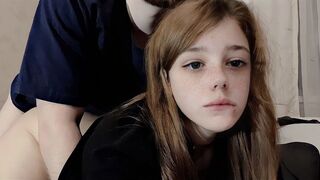 The cute roommate has slow sex with her boyfriend