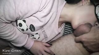 A blowjob, mouthfuck and balls licking with cum on face
