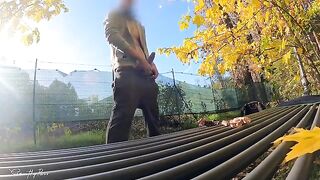 A man flashed his dick to a jogger in the park, getting fucked