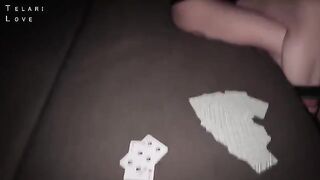 A guy fucked a girl’s tits and mouth after playing cards
