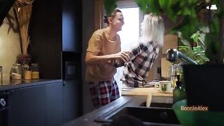 They were spotted in the kitchen and had a quickie