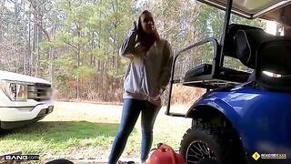 Lucky mechanic fucked busty blonde Bailey Brooke roadside