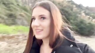 A cute girl was fucked on the beach by her lover