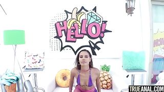 Petite Kylie Le Beau takes it deep in her tight ass