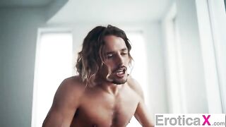 A hot brunette has a lazy afternoon sensual sex