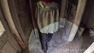 A young girl explores a deserted mansion and records her actions