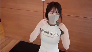 A hot Chinese girl has sex with her boyfriend to celebrate the New Year