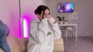 Will she tell the truth or take a bold action? Or maybe get a messy blowjob?