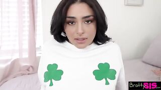 Why don't you lick my pussy for some good luck Vanessa Moon tells Stepbro?