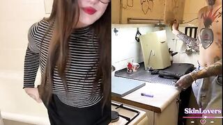 A girl lifted the mood of her teacher with sex