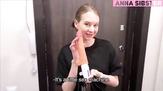 The courier from the sex shop showed the new toy to the client and they tried it together