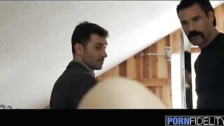 Lily Love gets her pussy railed by two cocks