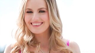 Scarlett Sage, the stunning petite blonde from Richmond, Virginia, rides massive BBC with intense passion
