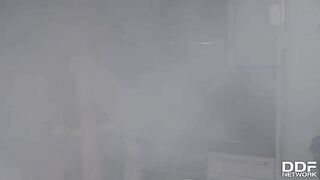 Hot Fire Fighters Foursome with Monika Fox and Kiara Lord in action