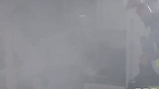 Hot Fire Fighters Foursome with Monika Fox and Kiara Lord in action