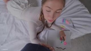 A stepbrother fucks his stepsister for the first time