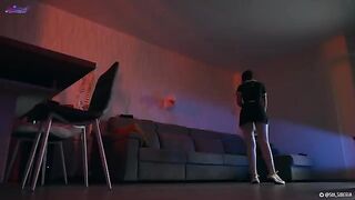 A hot solo girl gets wet and plays with her pussy using a dildo
