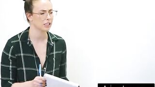 Four cute teens have a hot foursome sex party after the focus group study