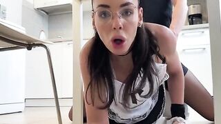 Check and mate for the naughty maid who got too horny while cleaning