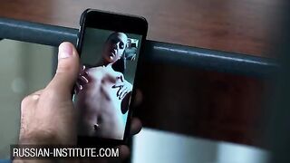 A girl made a video call to her boyfriend and began to caress herself with toys