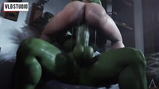 Futanari version of Marvel Heroes getting it on hard